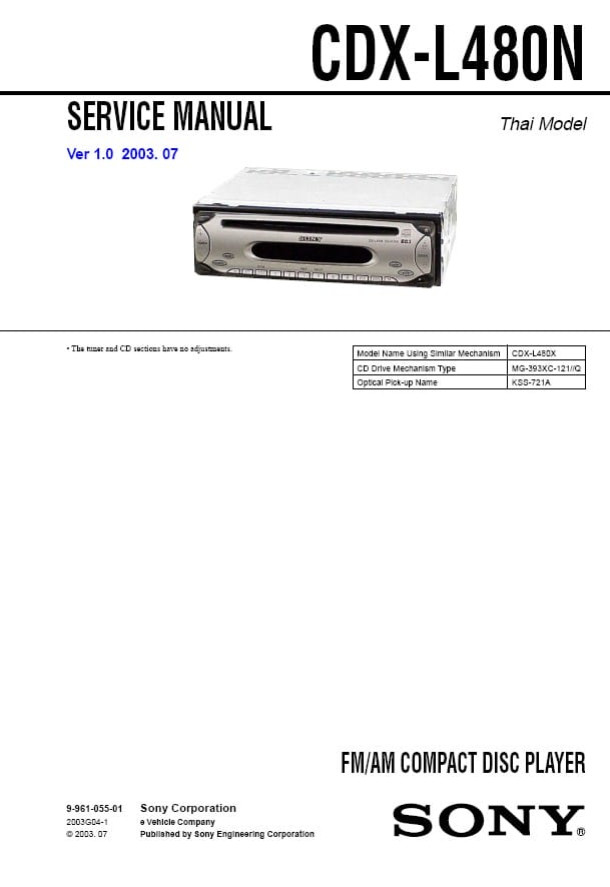 CDX-L480N Ver.1.0